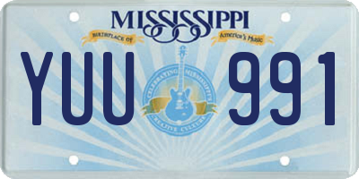MS license plate YUU991