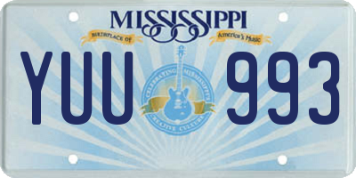 MS license plate YUU993