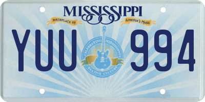 MS license plate YUU994