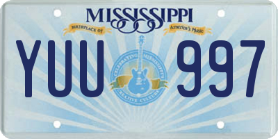 MS license plate YUU997