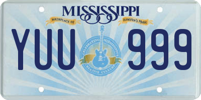 MS license plate YUU999