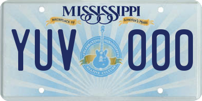 MS license plate YUV000