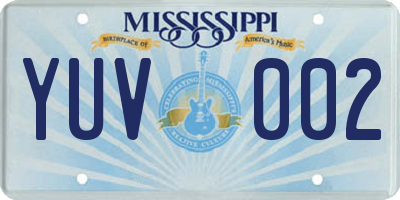 MS license plate YUV002