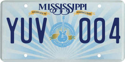 MS license plate YUV004