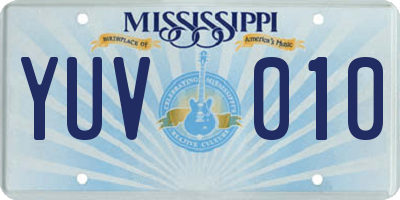 MS license plate YUV010