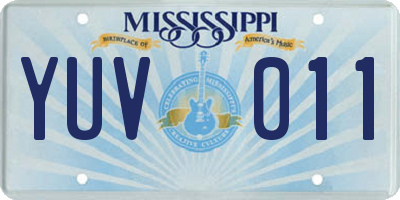 MS license plate YUV011