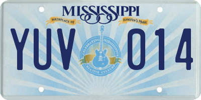 MS license plate YUV014