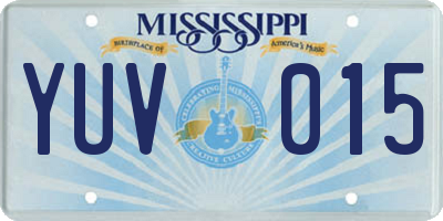 MS license plate YUV015