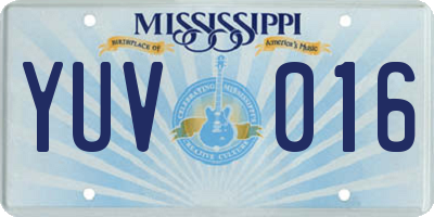 MS license plate YUV016