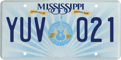 MS license plate YUV021