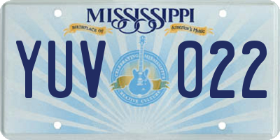 MS license plate YUV022