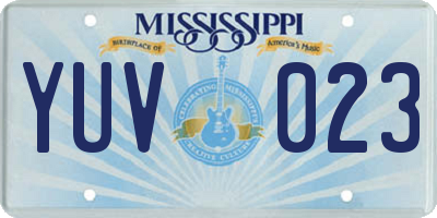 MS license plate YUV023