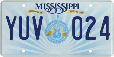 MS license plate YUV024