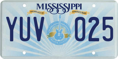 MS license plate YUV025