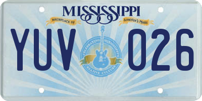 MS license plate YUV026