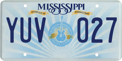 MS license plate YUV027