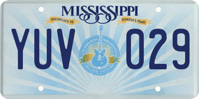 MS license plate YUV029