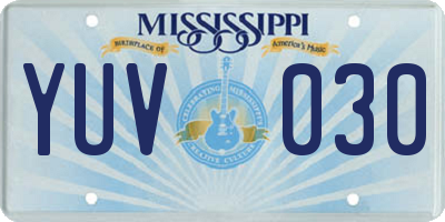MS license plate YUV030