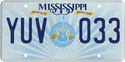 MS license plate YUV033