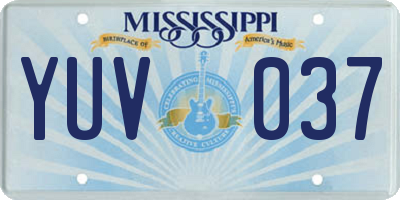 MS license plate YUV037