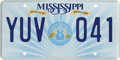 MS license plate YUV041