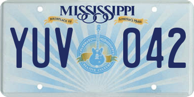 MS license plate YUV042