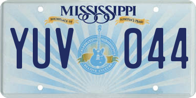 MS license plate YUV044