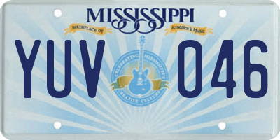 MS license plate YUV046