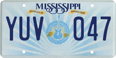 MS license plate YUV047