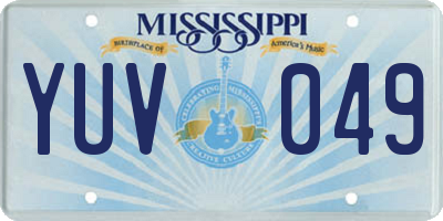 MS license plate YUV049
