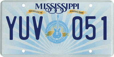 MS license plate YUV051