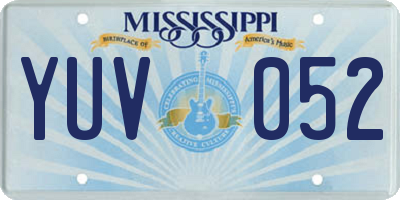 MS license plate YUV052