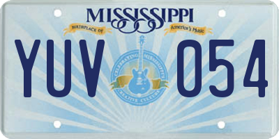 MS license plate YUV054