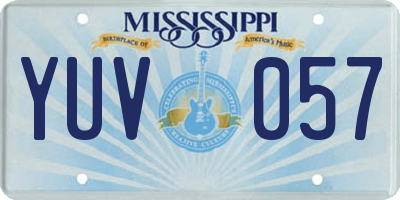 MS license plate YUV057