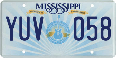 MS license plate YUV058