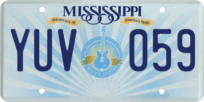 MS license plate YUV059