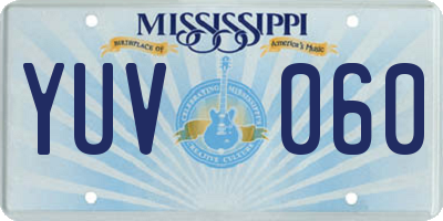 MS license plate YUV060