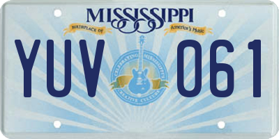 MS license plate YUV061