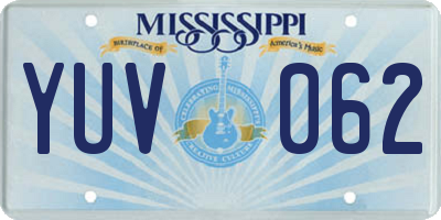 MS license plate YUV062