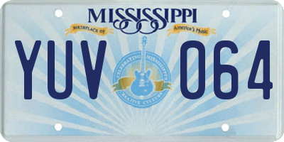 MS license plate YUV064