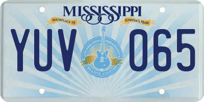 MS license plate YUV065