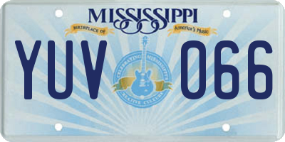 MS license plate YUV066