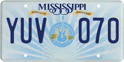 MS license plate YUV070