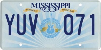 MS license plate YUV071