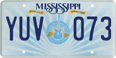 MS license plate YUV073