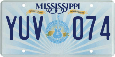 MS license plate YUV074