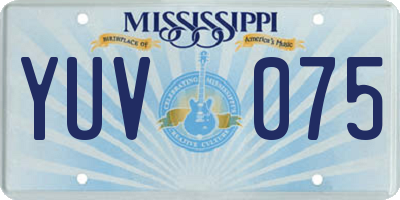 MS license plate YUV075