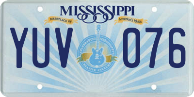 MS license plate YUV076