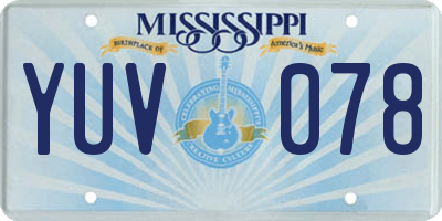 MS license plate YUV078