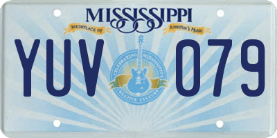MS license plate YUV079